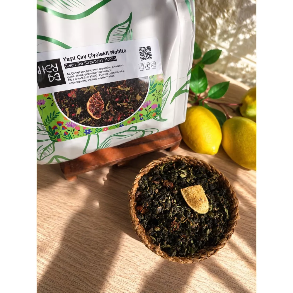 Yaşıl  çay çiyələkli mohito 500 qr